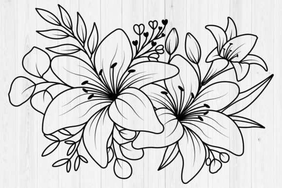 Flower Svg Lily Flower Graphic by Tadashop Design  Creative Fabrica