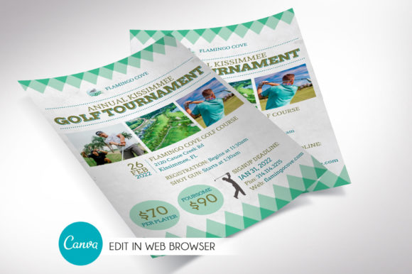 Retro Golf Tournament Flyer Canva