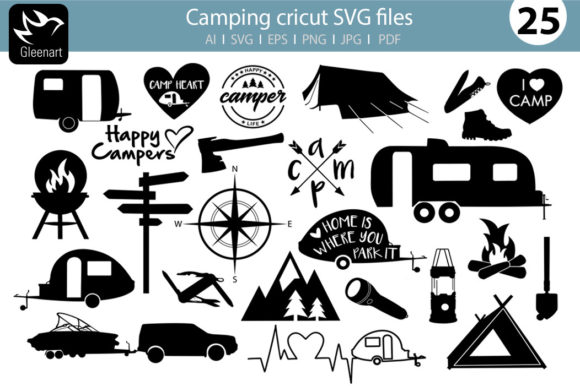 Camping cricut SVG silhouettes