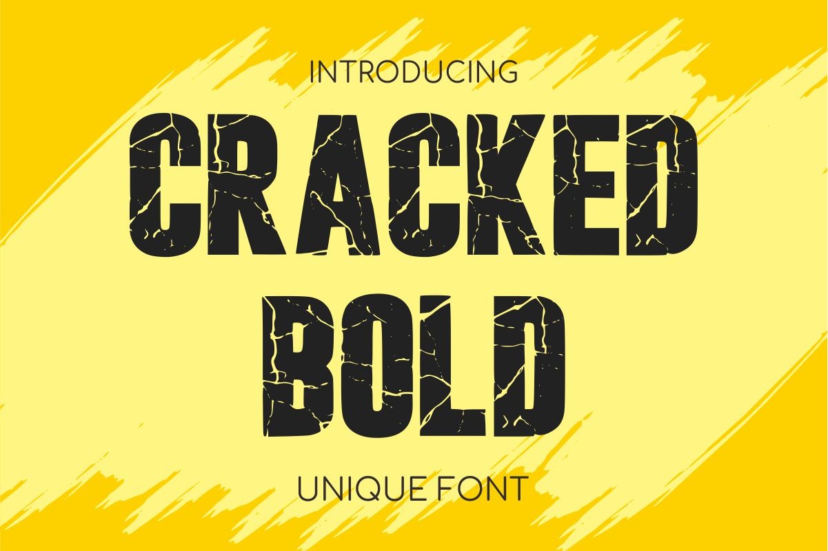 Cracked Bold preview, bold display font with subtle texture