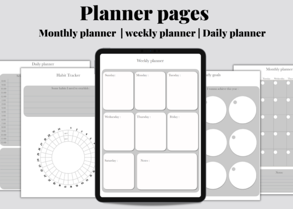 Digital IPad Planner Pages | Gray