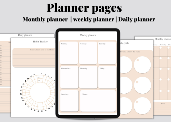 Digital IPad Planner Pages | Beige