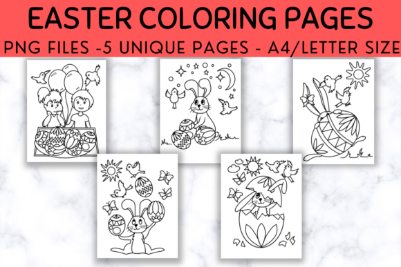 Easter Coloring Pages Graphic by Osminogus Designs · Creative Fabrica