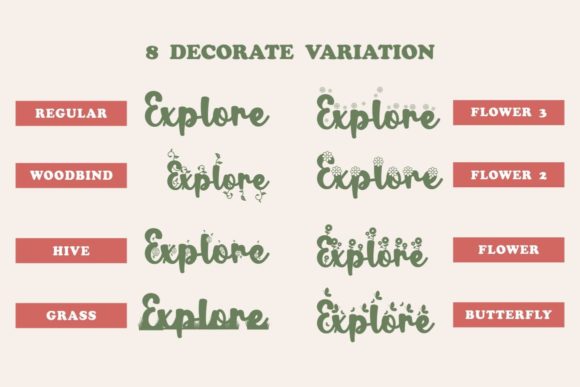 Fresh Spring Font PNG with transparent background - Preview 3