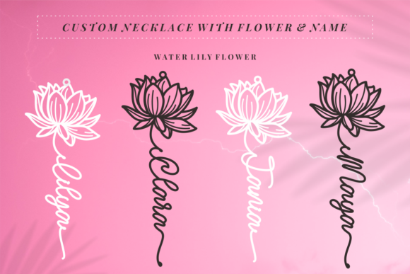 Lilya Birth Flower Font PNG with transparent background - Preview 1