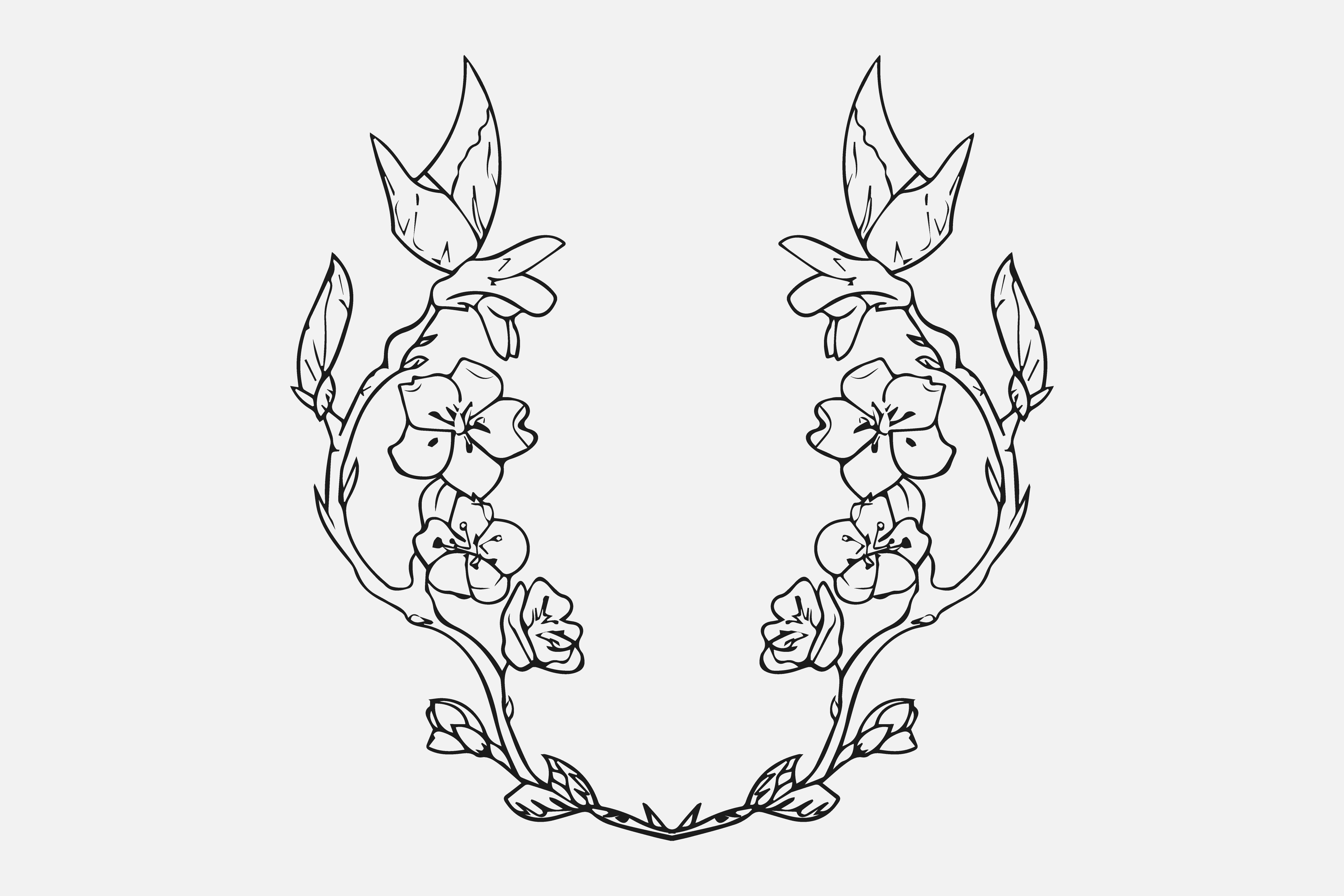 Hand Drawing Cherry Blossom Branch Art