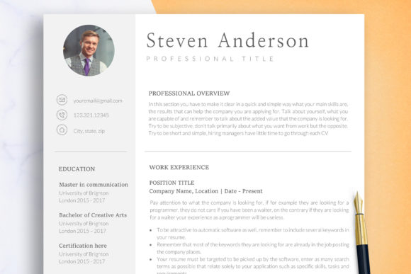 ATS Resume Template Word & Google Docs