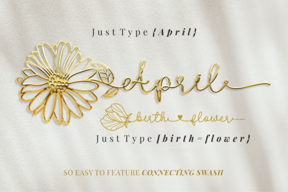 April Birth Flower Font - Preview 2