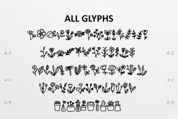Flower Doodle Dingbat Font - Preview 2