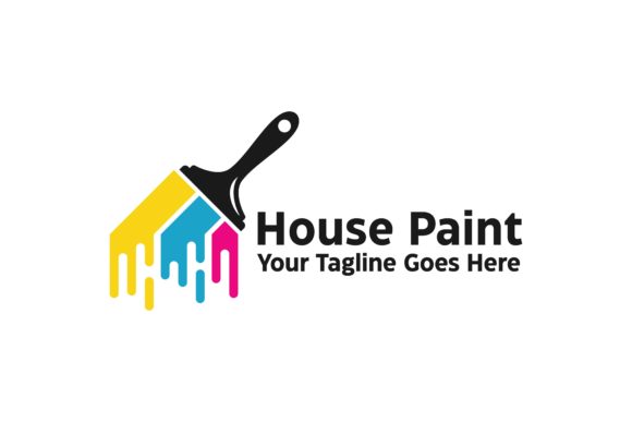 House Paint Logo Design Concept Vector