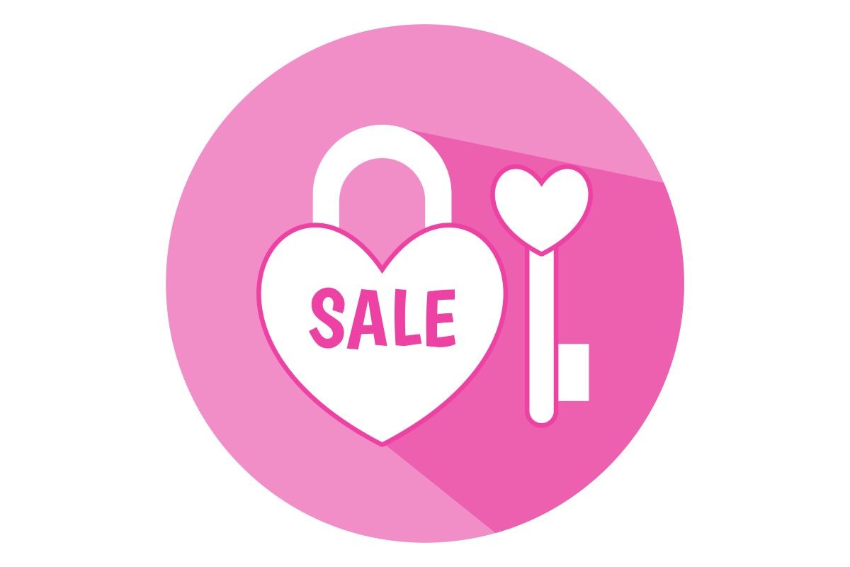 Padlock Symbol on Heart for Valentine's