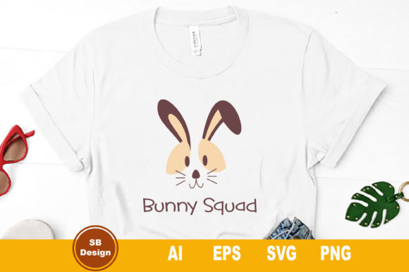 Easter Day Tshirt Svg-Bunny Squad Afbeelding Afdruk Sjablonen Door SB Design