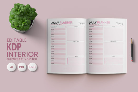 Editable Daily Planner | 2022 Graphic by shadoweeekhan · Creative Fabrica
