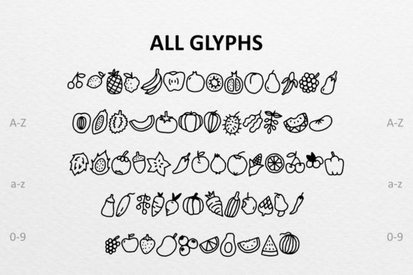 Fruites Doodle Font - Preview 1