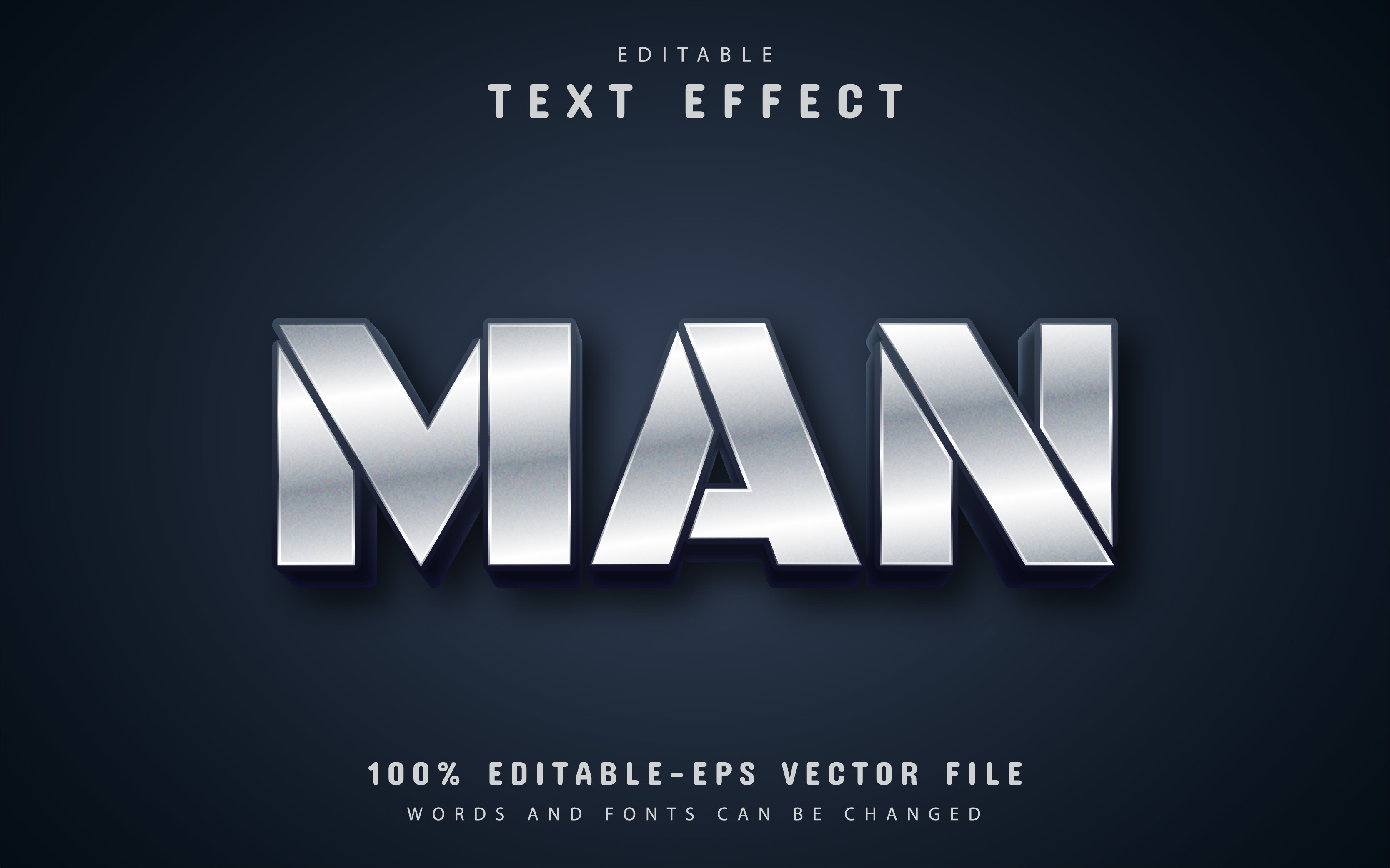 Man Text, Metalic Style Text Effect Graphic by aglonemadesign ...