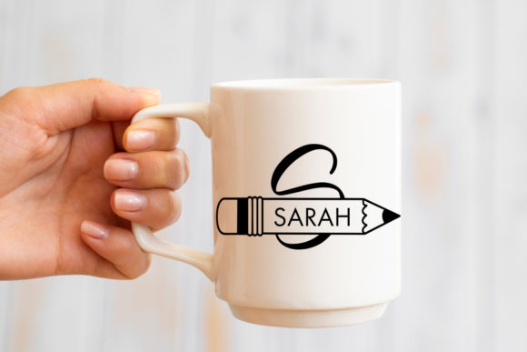 Pencil Monogram Font PNG with transparent background - Preview 3