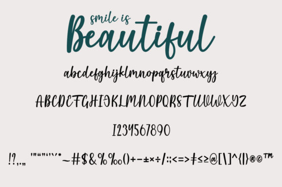 Smile is Beautiful Font PNG with transparent background - Preview 4
