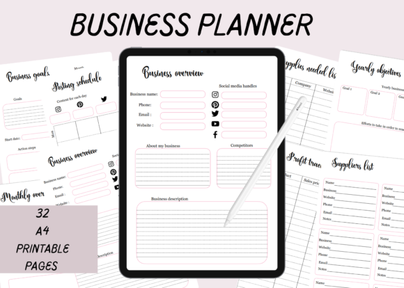 Business Planner, A4 Printable Planner