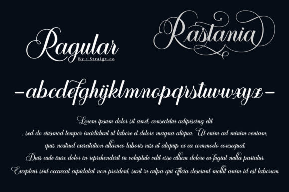 Rastania Script Font font preview - 5