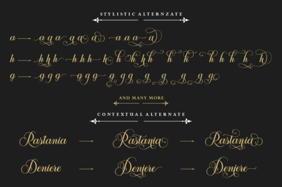Rastania Script Font font preview - 6