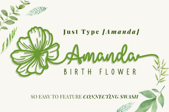 Amanda Birth Flower Duo Font - Preview 3