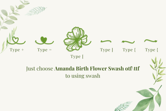 Amanda Birth Flower Duo Font - Preview 4