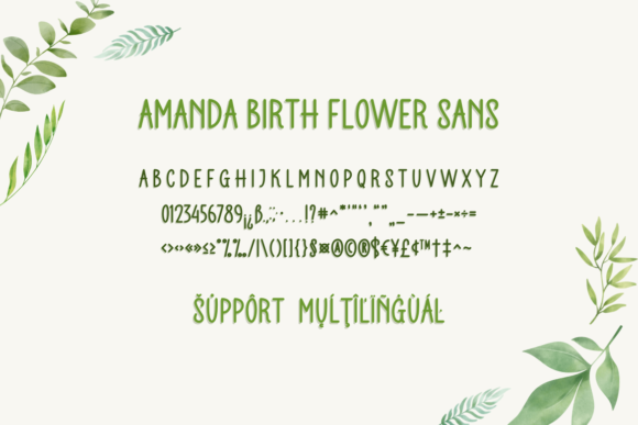 Amanda Birth Flower Duo Font - Preview 6