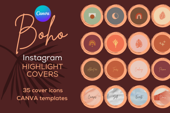 Boho Insta Highlight Covers CANVA - Digital