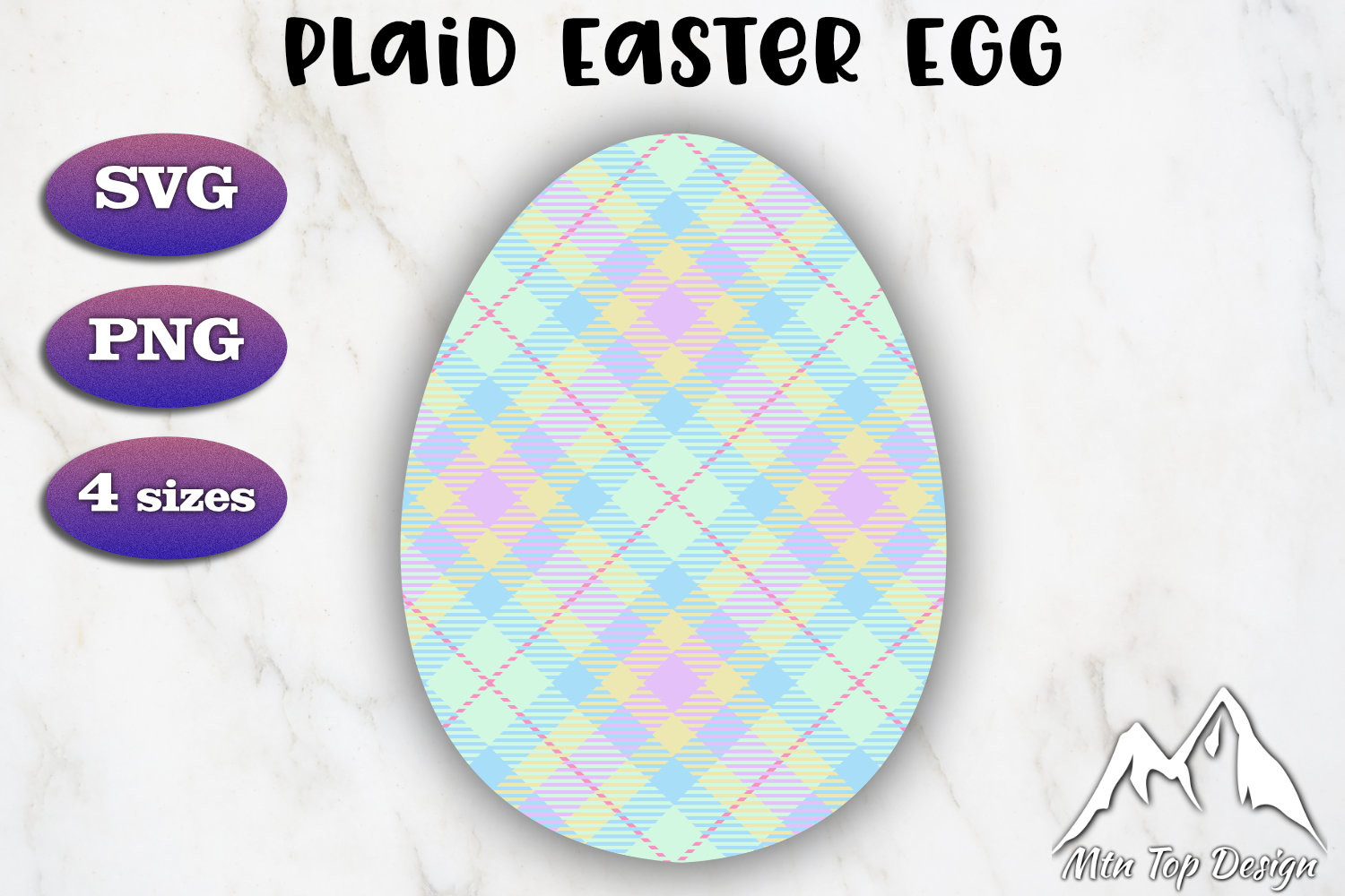 Spring Green Tartan Plaid Easter Egg SVG Graphic by Mtn Top Design ...