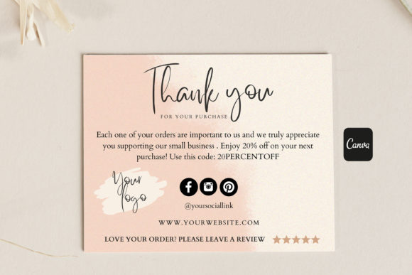 Canva Thank You Card for Small Business