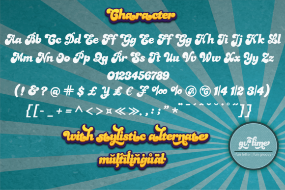 Gv. Time Font PNG with transparent background - Preview 3