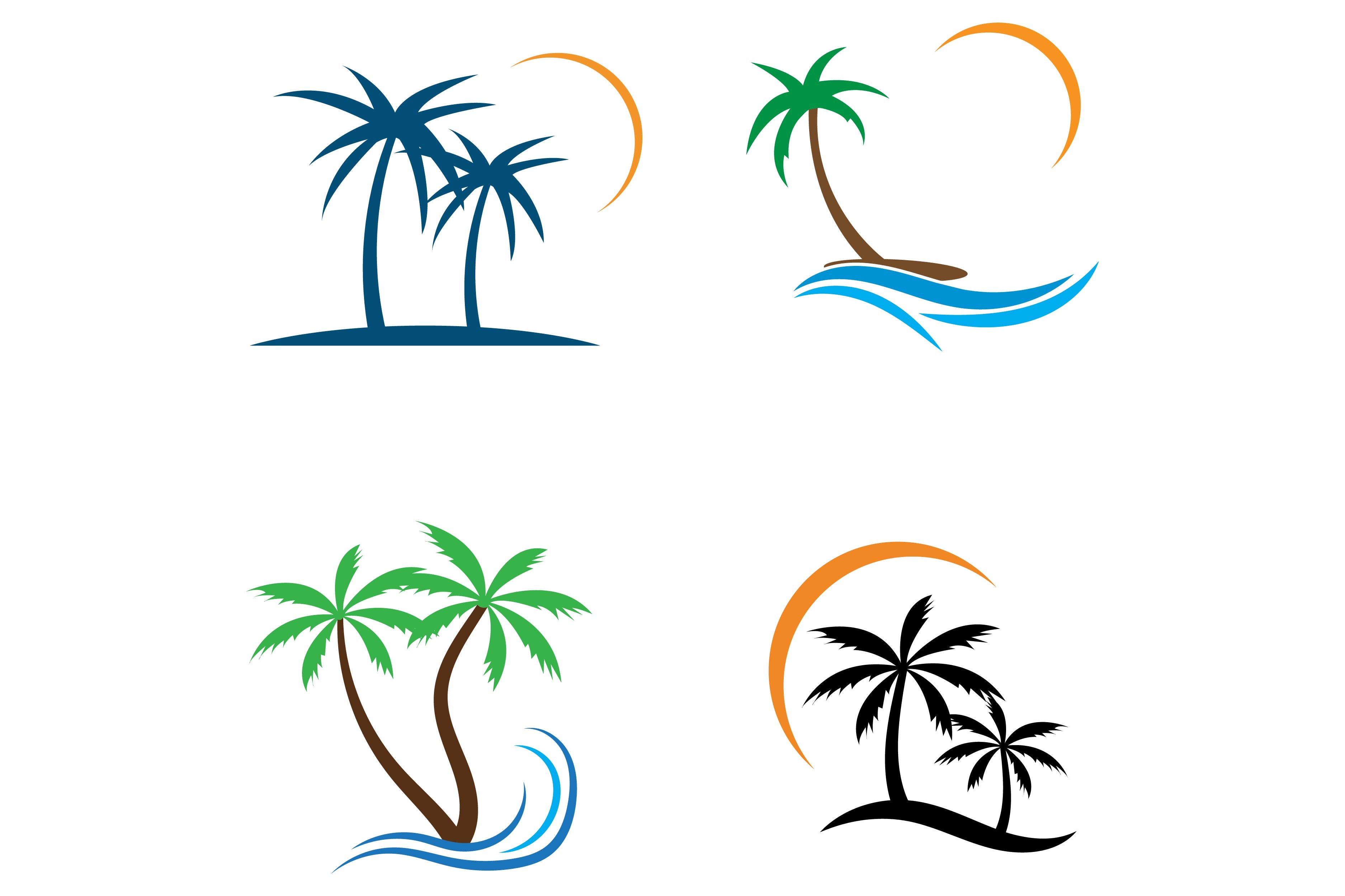 Palm Tree Sunset Vector Template Graphic by abi pandu · Creative Fabrica