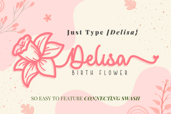 Delisa Birth Flower Duo Font PNG with transparent background - Preview 3