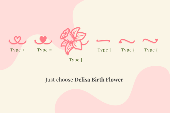 Delisa Birth Flower Duo Font PNG with transparent background - Preview 4