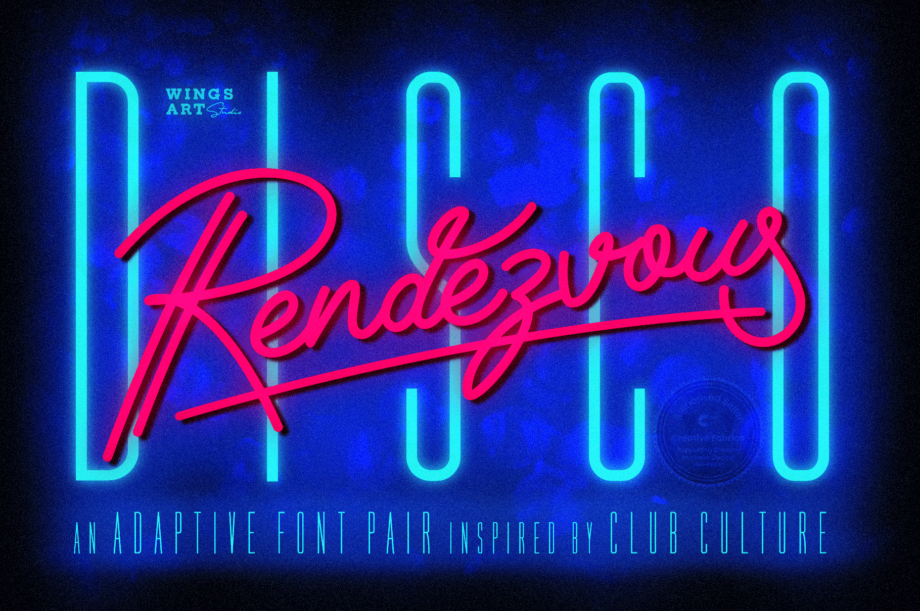 Disco Rendezvous preview, script and display font duo