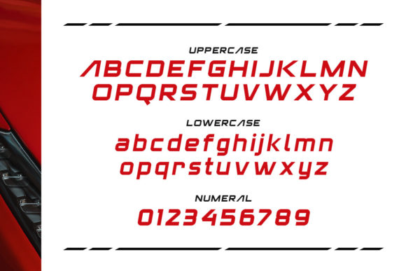 Drag Racing Font - Preview 1