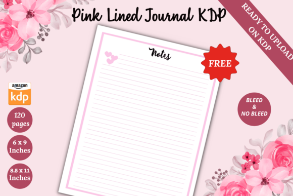 FREE Pink Lined Journal KDP Interior