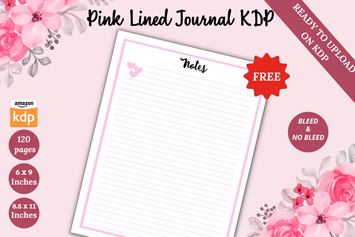 FREE Pink Lined Journal KDP Interior