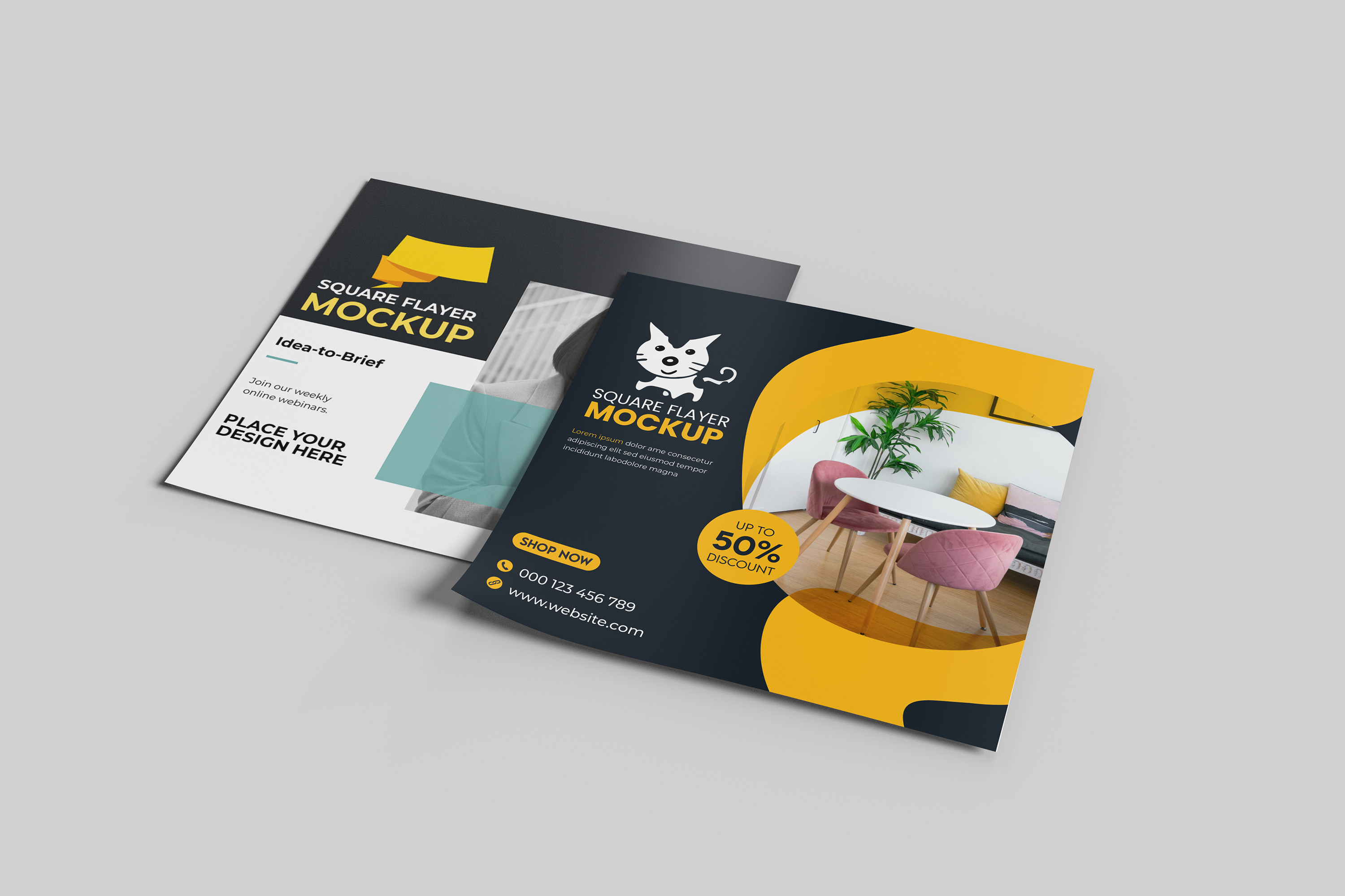 Square Flyer Mockup Graphic by bimockups · Creative Fabrica