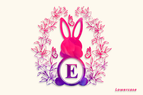 Bunny Flowers Monogram Font - Preview 1