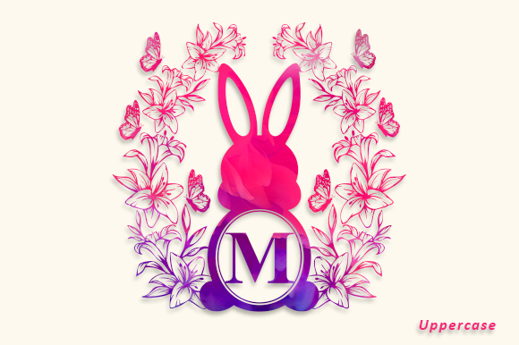 Bunny Flowers Monogram Font - Preview 2
