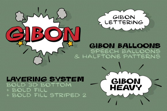 Gibon Family Font PNG with transparent background - Preview 3