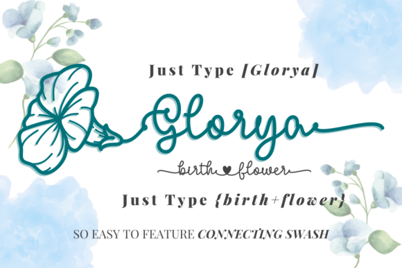 Glorya Birth Flower Font - Preview 3