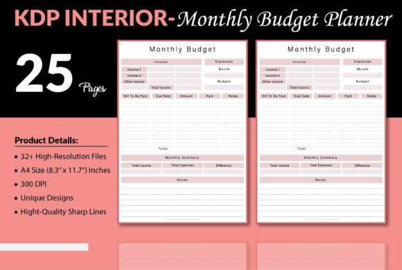 KDP Interior - Monthly Budget Planner