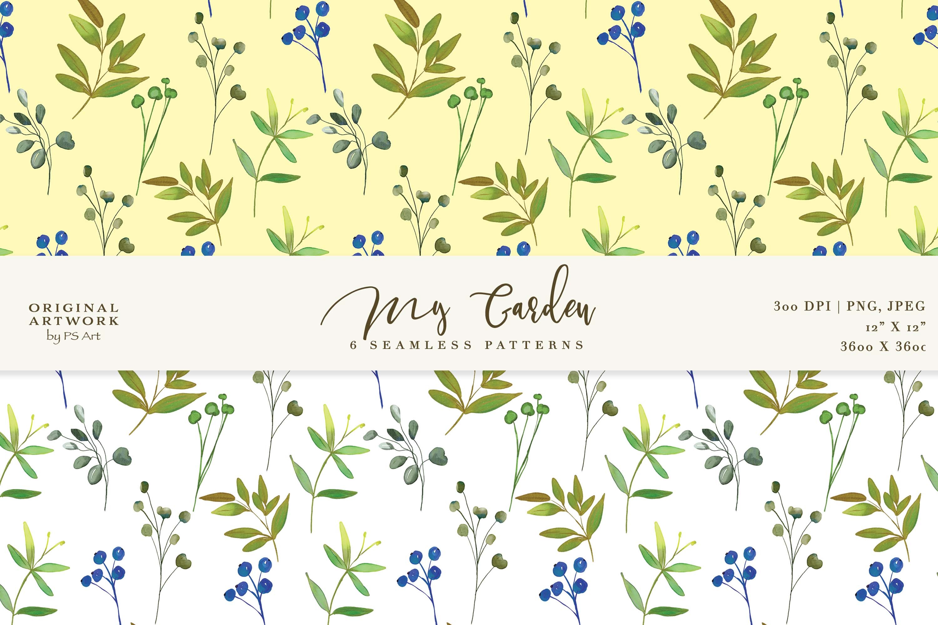 Watercolor Floral Seamless Pattern Set - photo 5