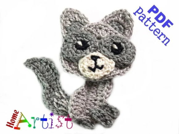 Wolf #2 Crochet Applique Pattern
