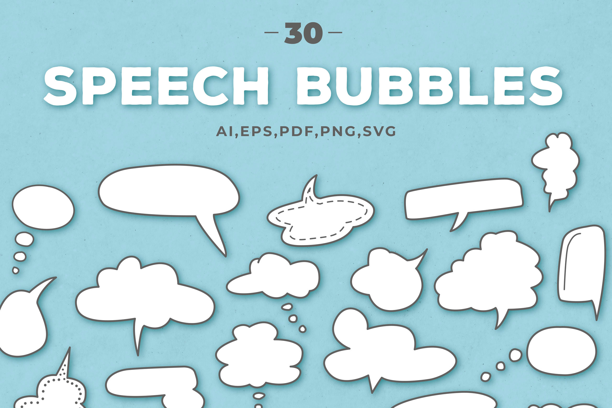30 Speech Bubbles Comic Vector