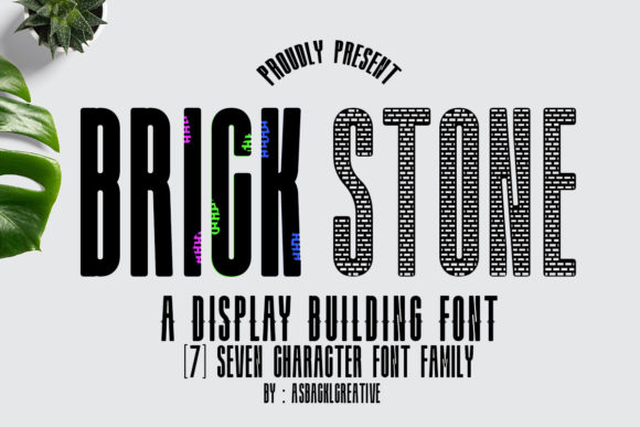 Brick Stone Font PNG with transparent background - Preview 1