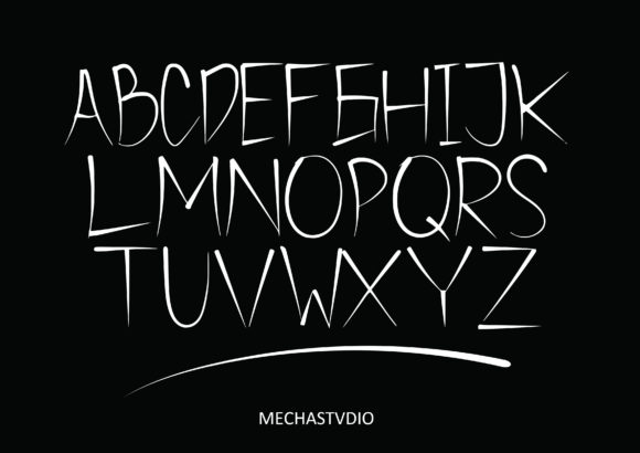 Curved Chopstick Font - Preview 1