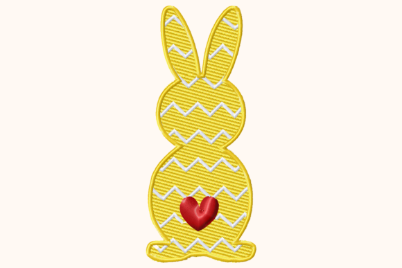 Cute Zigzag Pattern of Easter Bunny Easter Embroidery Design By ArtDigitalEmbroidery